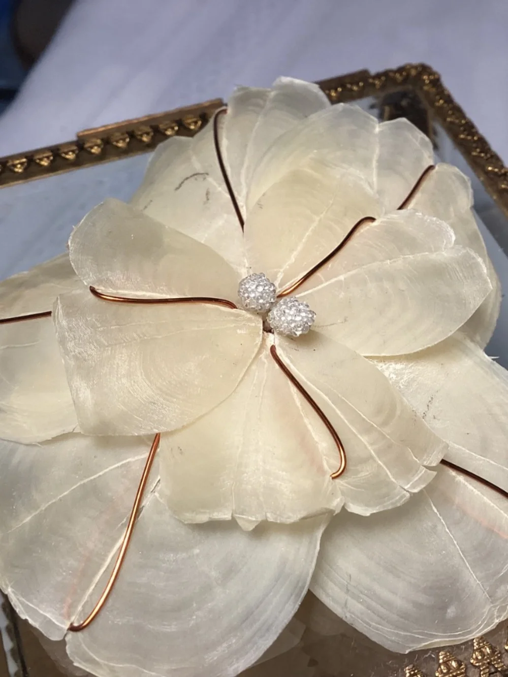 Vintage flowered brooch this so